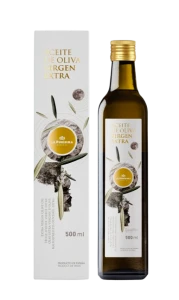 Oliwa Extra Virgin EVOO blend Picual, Cornicabra Hiszpania (El Purisima) but. szkło w kartoniku 0,5 l 